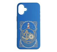 Vintage Nautical Navigation Lighthouse Compass Sextant Case for iPhone 16 Plus