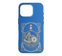 Vintage Nautical Navigation Lighthouse Compass Sextant Case for iPhone 16 Pro