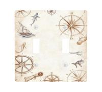 vintage nautical switch wall plates beige compass marine elements coastal wall decor standard size double rocker