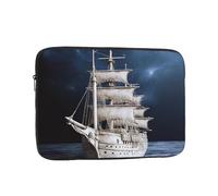 Vintage Nautical White Ship Laptop Sleeve for Women Men, 10 Inch Waterproof Laptop Bag Lightweight Notebook Computer Cover Bag