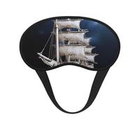 Vintage Nautical White Ship Sleep Mask for Side Sleeper, Blackout Eye Mask for Women Men, Zero Pressure Sleeping Masks Soft Breathable Eye Cover Comfortable Blindfold Eyeshade for Night Sleep