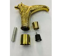 Vintage Nauticla Brass Walking Stick Wolf Handle - Victorian Style Cane Topper for Men & Women - Solid Brass Handle for Wooden Cane - Elegant Vintage Accessory