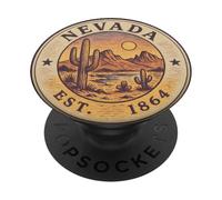 Vintage Nevada Desert Landscape Cactus Adventure Art PopSockets Adhesive PopGrip