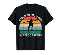 Vintage Never To Tired For Skateboarding Retro Skateboarding T-Shirt