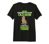 Vintage Never Underestimate an Old Man with A Border Terrier Premium T-Shirt