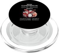Vintage Never Underestimate An Old Man With A Drum Set Funny PopSockets PopGrip for MagSafe