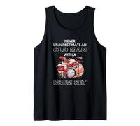 Vintage Never Underestimate an Old Man with A Drum Set Funny Tank Top
