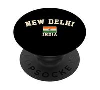 Vintage New Delhi India Indian Flag Souvenir Retro Graphic PopSockets Adhesive PopGrip