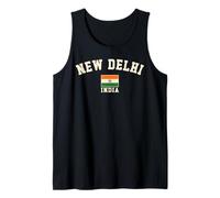 Vintage New Delhi India Indian Flag Souvenir Retro Graphic Tank Top