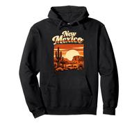 Vintage New Mexico State Desert Sunset Cactus Landscape Pullover Hoodie