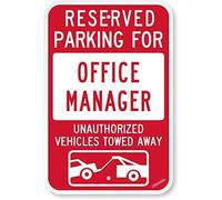 Vintage New Warning Reserved Parking Manager Unauthorized Vehicles Towed by Engineer Grade 8x6inch