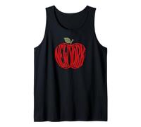 Vintage New York Apple - Retro Big Red Fruit Word Art NYC Tank Top
