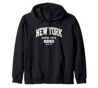 Vintage New York Empire State NYC Weathered Dark Zip Hoodie