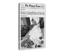 Vintage New York Newspaper Wall Art Black And White Humor Canvas Posters The Women Times Quote Print for Modern Bedroom Dorm Lounge Vanity Self Care Decor Poster Frame-style 12x18inch(30x45cm)