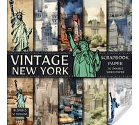 Vintage New York scrapbook paper part tow, 8.5x8.5, 10 Designs, 20 Double-Sided Sheets: New York Scrapbooking Paper for Junk Journals, Decorative ... & Mixed Media, Origami, Collage & Card Making