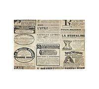 Vintage Newspaper Placemats set of 4 Retro French Magazine Table Mat Heat Resistant Washable Place Mats Indoor Outdoor Kitchen Dining Tabel Decoration