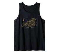 Vintage Nightjar Bird Scientific Illustration Moon Stars Art Tank Top