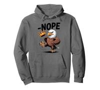 Vintage No Kings In America Funny Eagle Kicking Crown Pullover Hoodie
