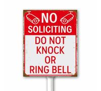 Vintage No Soliciting Do Not Knock Sign With Stake, 20X30 CM Rustproof Aluminum, Please Do Not Ring The Bell Metal Yard Plaque, Discourage Unwanted Visitors Home Decor