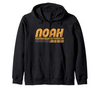 Vintage Noah First Name Retro Groovy Personal Noah Men Dad Zip Hoodie