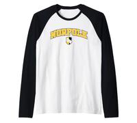 Vintage Norfolk County Yellow Black Varsity Style Design Raglan Baseball Tee