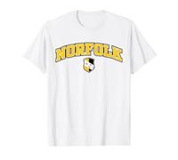 Vintage Norfolk County Yellow Black Varsity Style Design Value Graphic T-Shirt, Men, White, L