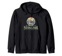Vintage North Cascades National Park Washington Mountain Zip Hoodie