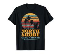 Vintage North Shore Oahu Hawaii Sunset Surf - Wave Riders T-Shirt