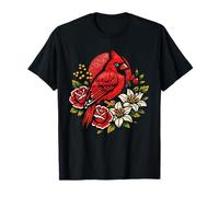 Vintage Northern Cardinal Tattoo Style Birdwatching Design T-Shirt