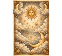 Vintage Nostalgia Celestial Sun Moon Stars Boho Whimsical Notebook