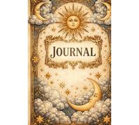 Vintage Nostalgia Celestial Sun Moon Stars Boho Whimsical Notebook HARDCOVER Journal