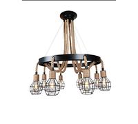 Vintage Nostalgic Chaner Chaner Antique Loft Industrial Style Café Bar Wrought Iron Lighting,Black,6 Head