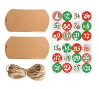 Vintage Numbered Christmas Advent Calendar Candy Box - Kraft Paper Pillow for 24 Days Festive Countdown