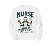Vintage Nurse Fueled By Coffee & Chaos RN Medical Sweatshirt