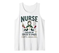 Vintage Nurse Fueled By Coffee & Chaos RN Medical Tank Top
