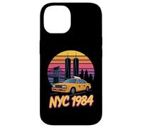 Vintage NYC 1984 Yellow Cab Twin Towers Sunset Case for iPhone 14
