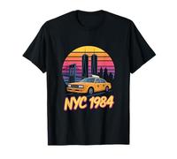 Vintage NYC 1984 Yellow Cab Twin Towers Sunset T-Shirt