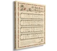 Vintage O Little Town of Bethlehem Christmas Carol Canvas Wall Art Rustic Sheet Music Poster for Living Room Nursery or Office 8x10in Wood Frame