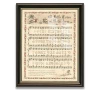 Vintage O Little Town of Bethlehem Christmas Carol Canvas Wall Art Rustic Sheet Music Poster for Living Room Nursery or Office 16x20in Green Frame