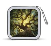Vintage Oak Tree Summer Sunlight Shade Portable CD Case Holder 48 Capacity Travel DVD Storage Boxs Wallet Bag
