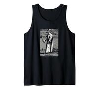 Vintage Occult Plague Doctor Medieval Tarot Esoteric Death Tank Top, Men, Black, X-Large