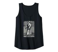 Vintage Occult Plague Doctor Medieval Tarot Esoteric Death Tank Top, Women, Black, Medium