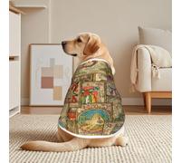 Vintage Occult Tarot Cards Mesh T-Shirt For Large Pets Dog Cat | Breathable Mesh With A Pullover Design, Short Sleeves, And White Trim.