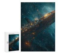 Vintage Ocean Voyage Cruise Ship Ship Sinking Jigsaw Puzzle for Adults Wooden Challenging Puzzles Gift for Family Friends
