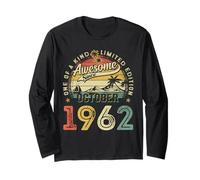 Vintage October 1962 63 Year Old Retro 63rd Birthday Men Dad Long Sleeve T-Shirt