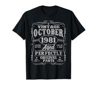 Vintage October 1981 Retro 44 Year Old 44th Birthday Men Dad T-Shirt