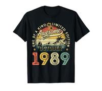 Vintage October 1989 36 Year Old Retro 36th Birthday Men Boy T-Shirt