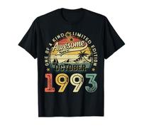 Vintage October 1993 32 Year Old Retro 32nd Birthday Men Boy T-Shirt