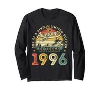 Vintage October 1996 29 Year Old Retro 29th Birthday Men Boy Long Sleeve T-Shirt