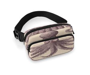 Vintage Octopus Fanny Pack for Men Women Hip Bum Bag with Adjustable Strap Fashion Waist Pack Mini Crossbody Bags Belt Bag